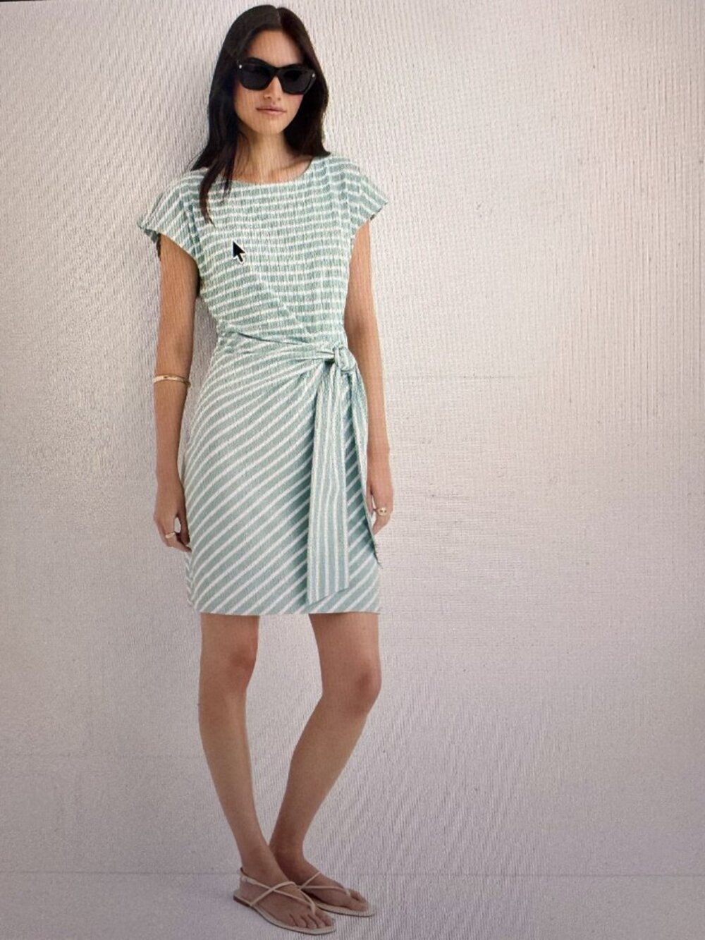 NWT Current Loft Striped Side Tie Wedge Tee Mini Dress - Picture 3 of 4